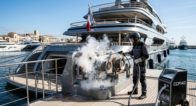 nettoyage sans déchet bateau de croisière - nettoyage cryogénique CryoClean